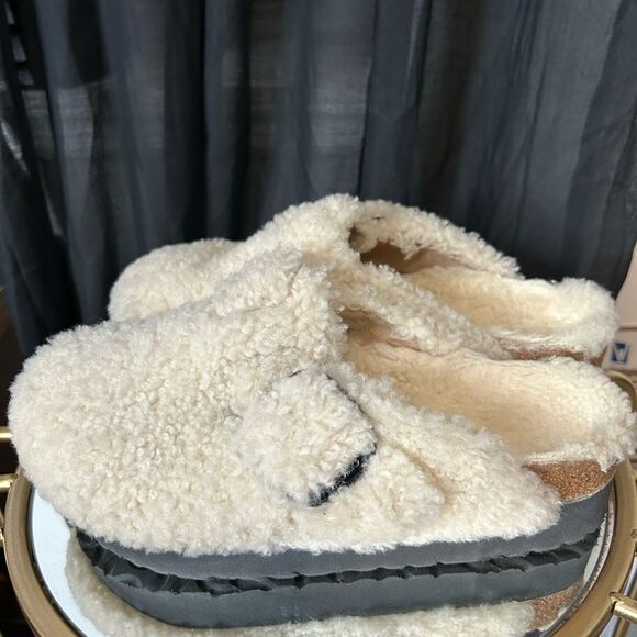 Birkenstock Shearling Papillio Boston Big Buckle Platform Fur NEW - Picture 6 of 6